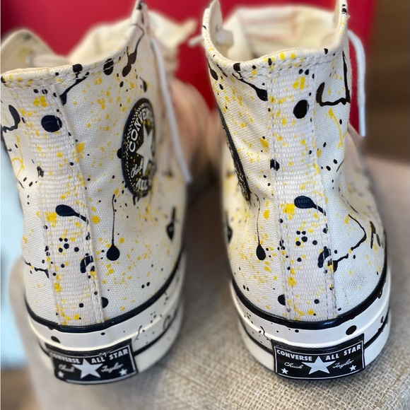 Converse High-Top Sneakers in White and Yellow - Picture 2 of 4